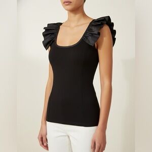 Blaque Label Women’s Black Ruffle Racerback Sleeveless Top Sz Small